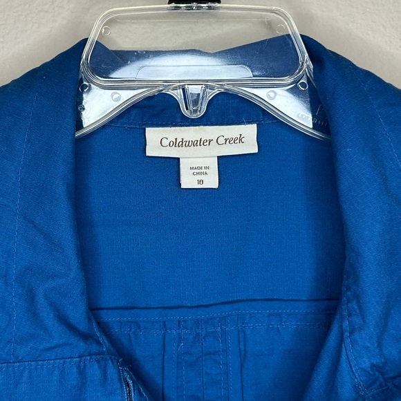 Coldwater Creek Marine Blue Cargo Jacket with Inner Drawstrings - size 10 - Picture 7 of 10